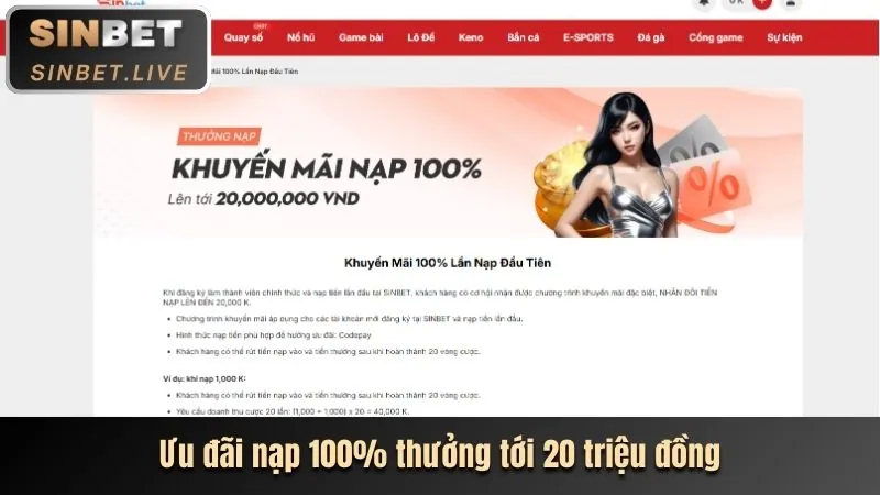 Ưu đãi nạp tiền lần đầu Win88bet